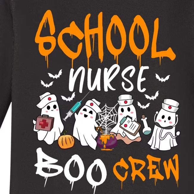 School Nurse Boo Crew Halloween School Nurse Costume Baby Long Sleeve Bodysuit