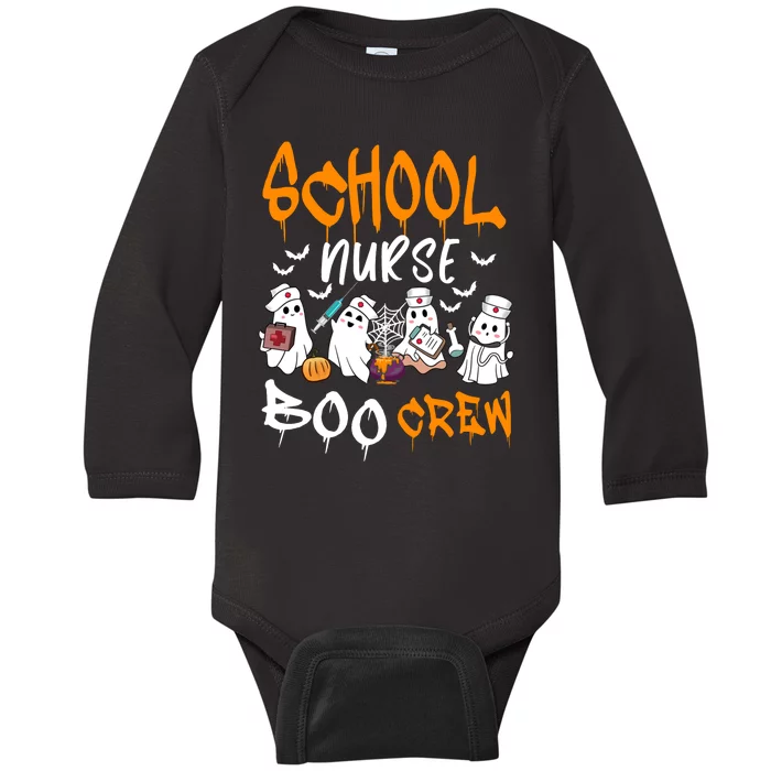 School Nurse Boo Crew Halloween School Nurse Costume Baby Long Sleeve Bodysuit