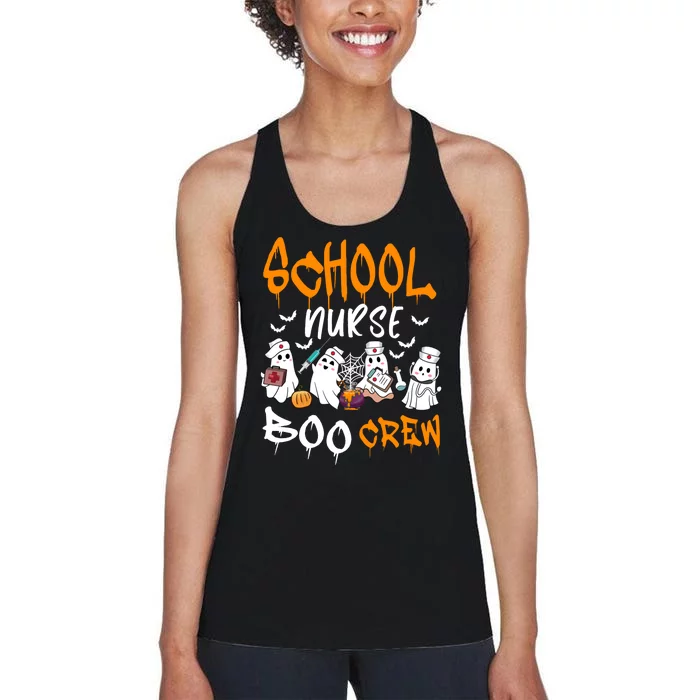 School Nurse Boo Crew Halloween School Nurse Costume Women's Racerback Tank