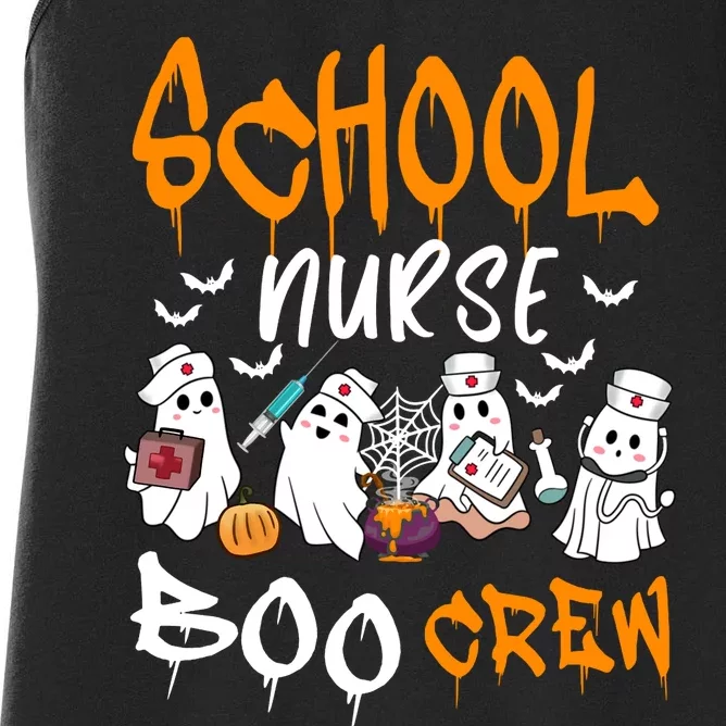 School Nurse Boo Crew Halloween School Nurse Costume Women's Racerback Tank