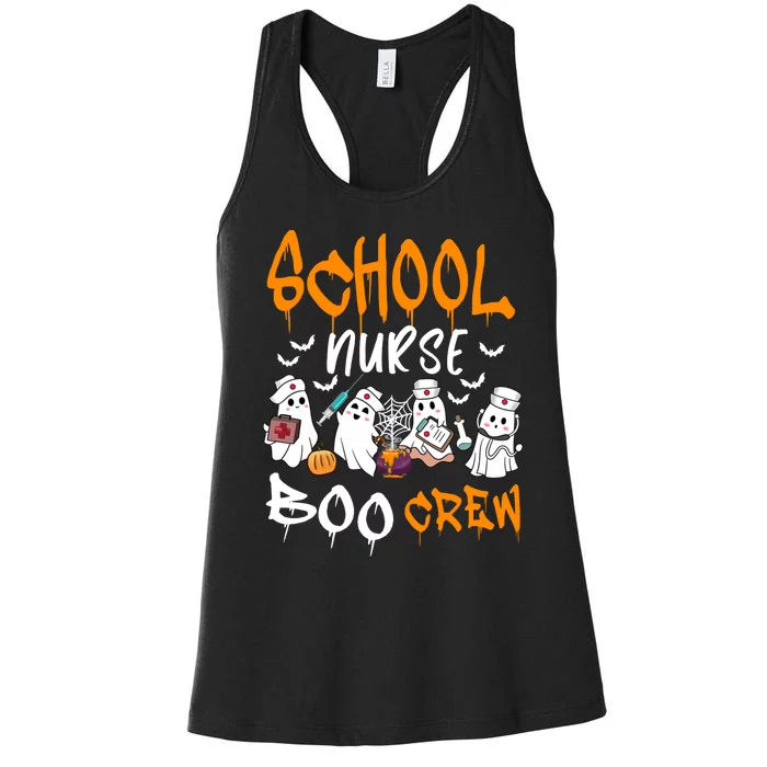 School Nurse Boo Crew Halloween School Nurse Costume Women's Racerback Tank