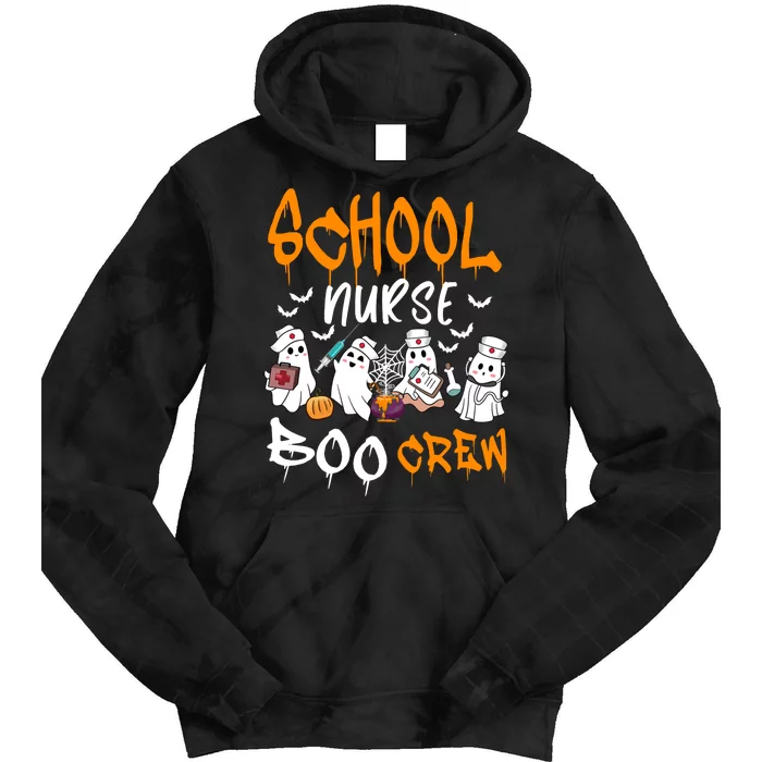 School Nurse Boo Crew Halloween School Nurse Costume Tie Dye Hoodie