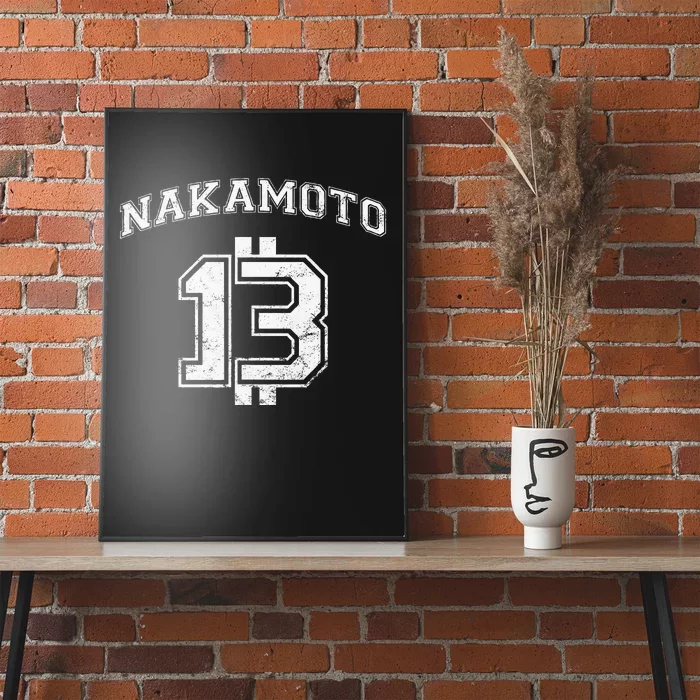 Satoshi Nakamoto Bitcoin Logo College Team Style Distressed Poster