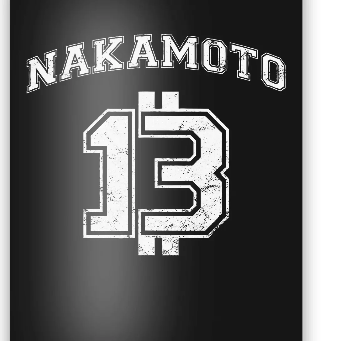 Satoshi Nakamoto Bitcoin Logo College Team Style Distressed Poster