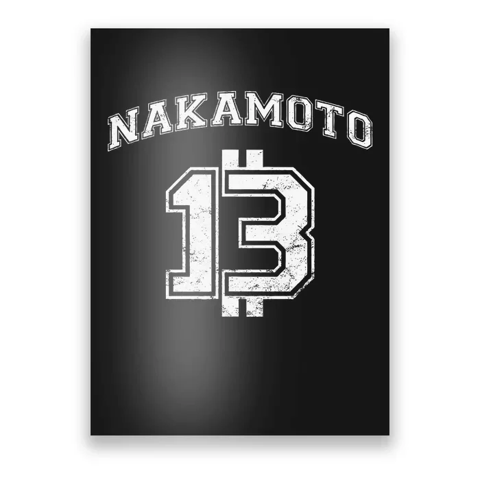 Satoshi Nakamoto Bitcoin Logo College Team Style Distressed Poster