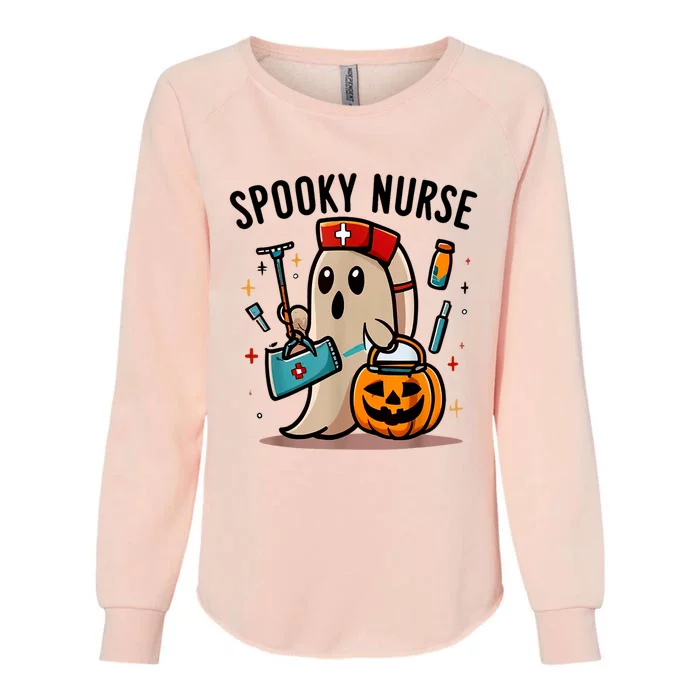 Spooky Nurse Boo Ghost Pumpkin Halloween Gift Womens California Wash Sweatshirt