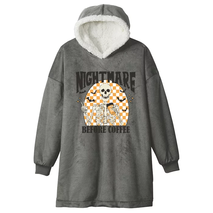 Skeleton Nightmare Before Coffee Hooded Wearable Blanket