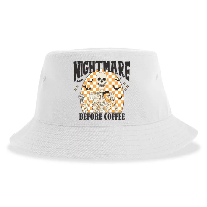 Skeleton Nightmare Before Coffee Sustainable Bucket Hat