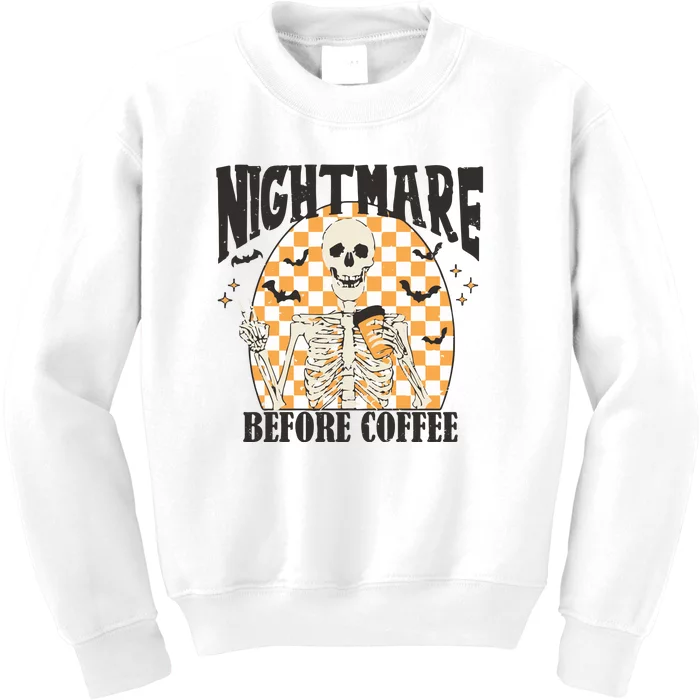 Skeleton Nightmare Before Coffee Kids Sweatshirt