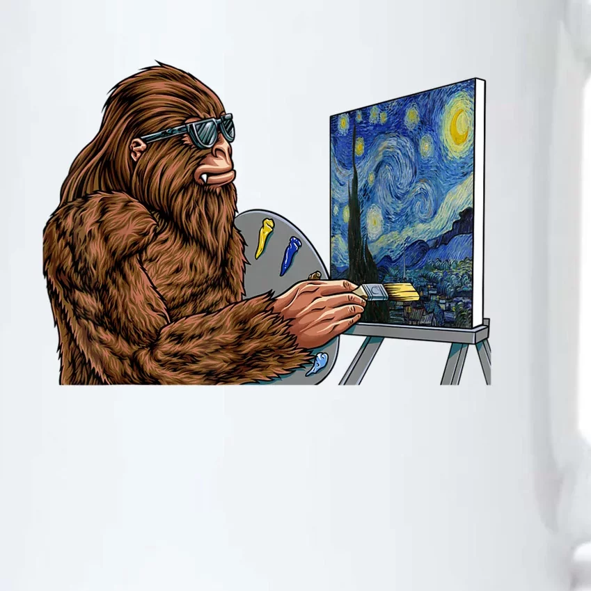 Starry Night Bigfoot Painting Funny Sasquatch Graphic Art Black Color Changing Mug