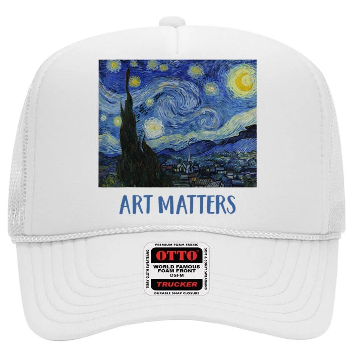 Starry Night By Vincent Van Gogh Art Matters High Crown Mesh Trucker Hat