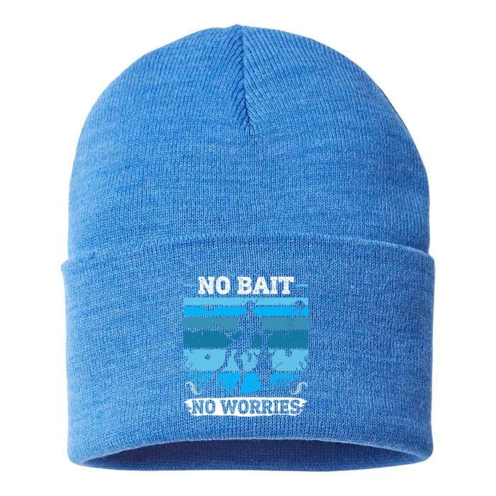 Spearfishing No Bait No Problem Dive Fish Hunt Spear Fishes Gift Sustainable Knit Beanie