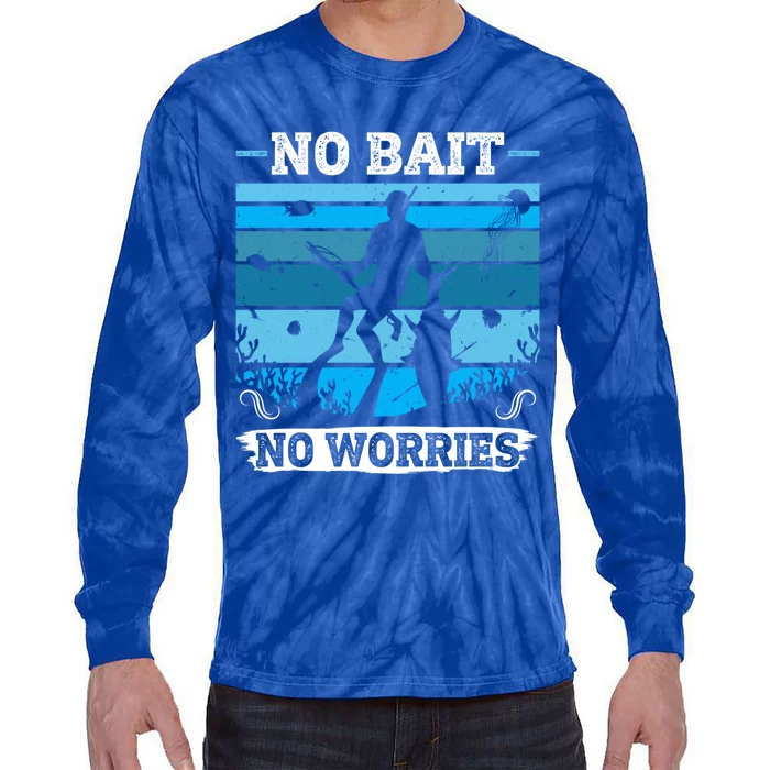 Spearfishing No Bait No Problem Dive Fish Hunt Spear Fishes Gift Tie-Dye Long Sleeve Shirt