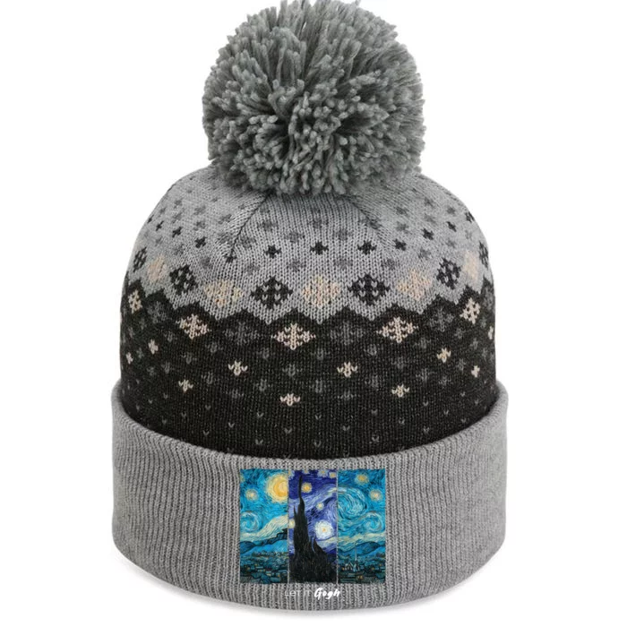 Starry Night By Vincent Van Gogh Let It Gogh Famous Painting Cute Gift The Baniff Cuffed Pom Beanie