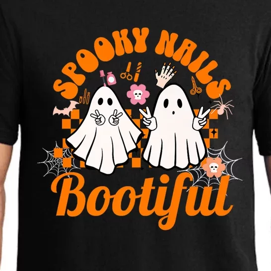 Spooky Nails Bootiful Halloween For Nail Techs Beauticians Premium Pajama Set