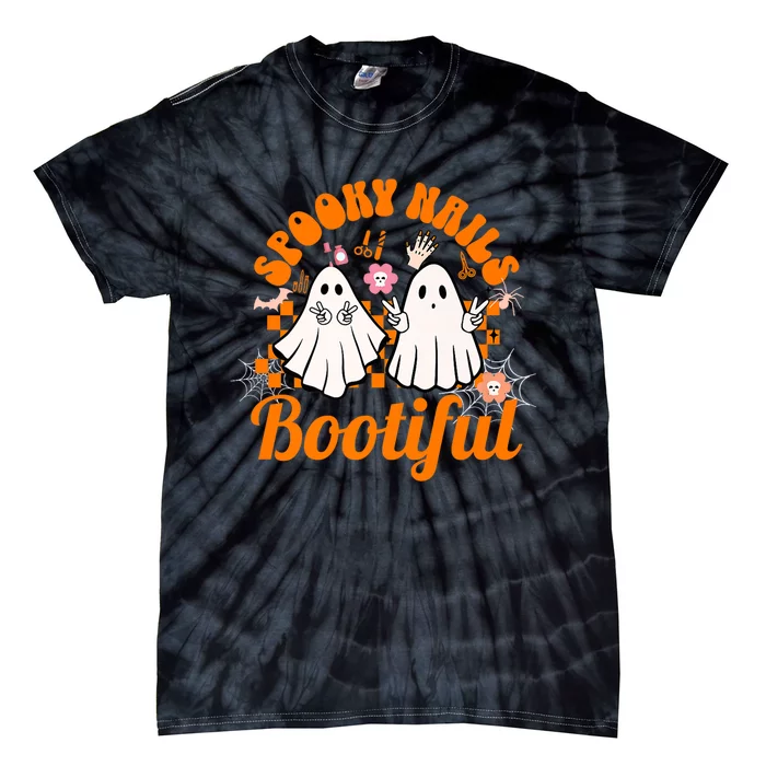 Spooky Nails Bootiful Halloween For Nail Techs Beauticians Premium Tie-Dye T-Shirt