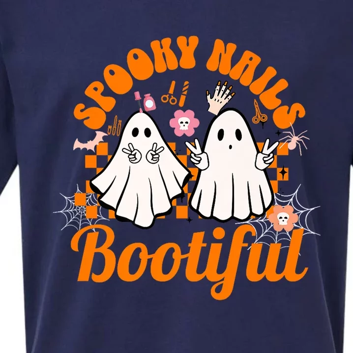 Spooky Nails Bootiful Halloween For Nail Techs Beauticians Premium Sueded Cloud Jersey T-Shirt