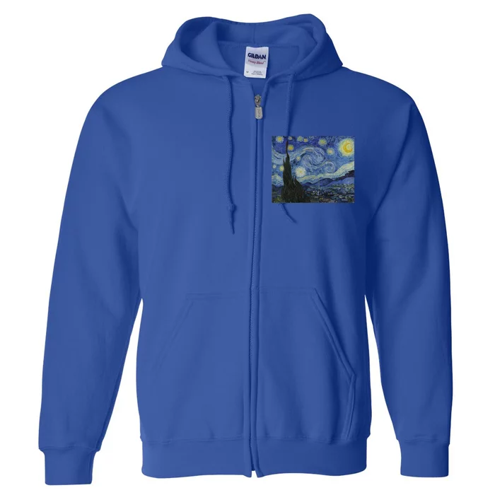 Starry Night By Vincent Van Gogh Famous Painting Gift Full Zip Hoodie