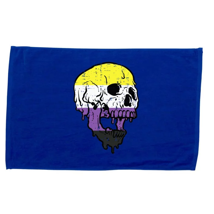 Skull Non Binary Enby Pride Lgbtq Microfiber Hand Towel