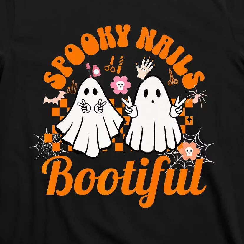 Spooky Nails Bootiful Halloween for Nail Techs Beauticians Premium T-Shirt