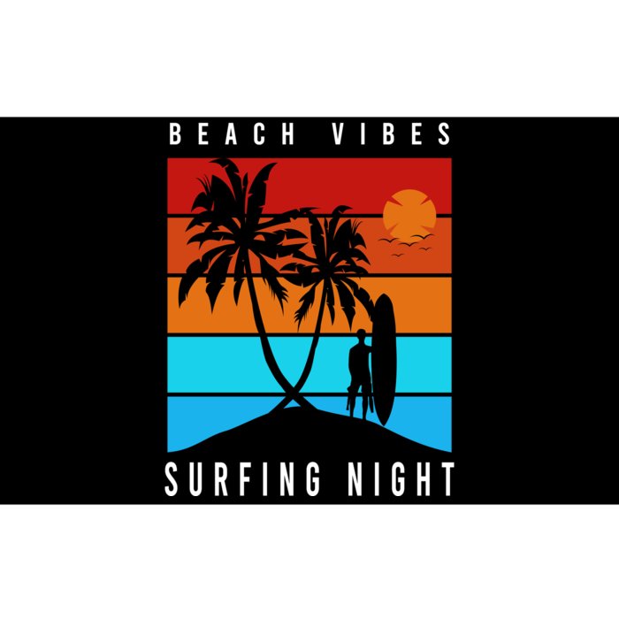 Surfing Night Beach Vibes Bumper Sticker