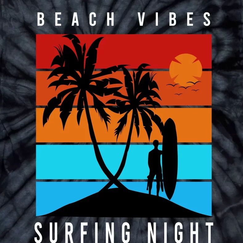 Surfing Night Beach Vibes Tie-Dye T-Shirt