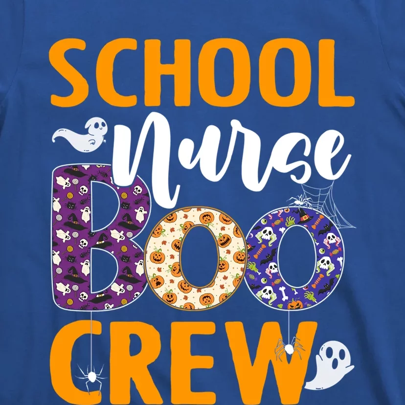 School Nurse Boo Crew Scary Nurse Halloween Ghost Spider Cool Gift T-Shirt