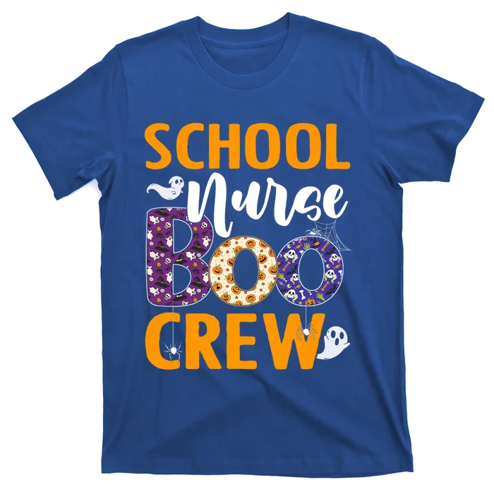 School Nurse Boo Crew Scary Nurse Halloween Ghost Spider Cool Gift T-Shirt