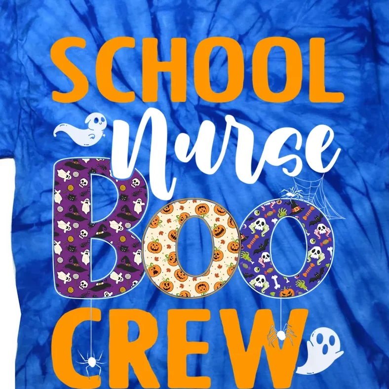 School Nurse Boo Crew Scary Nurse Halloween Ghost Spider Cool Gift Tie-Dye T-Shirt