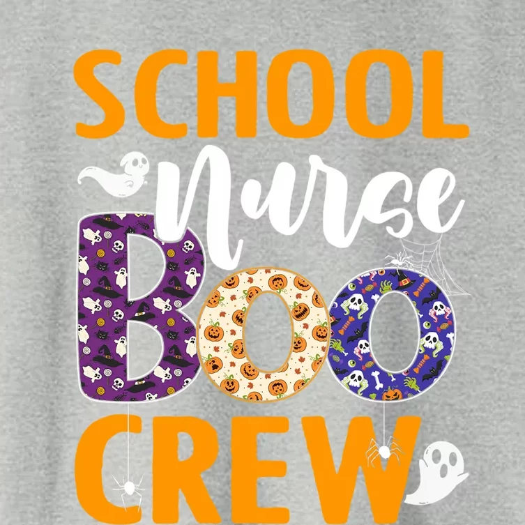 School Nurse Boo Crew Scary Nurse Halloween Ghost Spider Cool Gift Women's Crop Top Tee