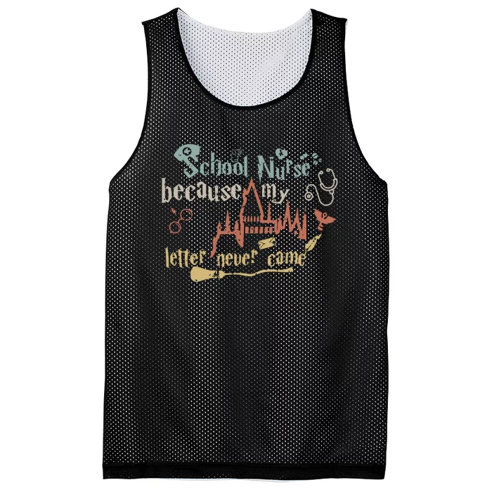 School Nurse Because My Letter Never Came Nursing Wizard Mesh Reversible Basketball Jersey Tank