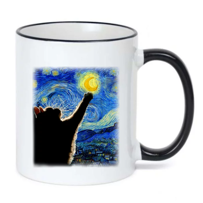 Starry Night Cat Van Gogh Cat Cat Lover Cat Mom Cat Dad Black Color Changing Mug