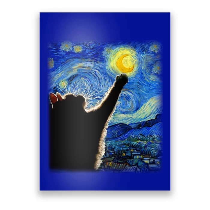 Starry Night Cat Van Gogh Cat Cat Lover Cat Mom Cat Dad Poster