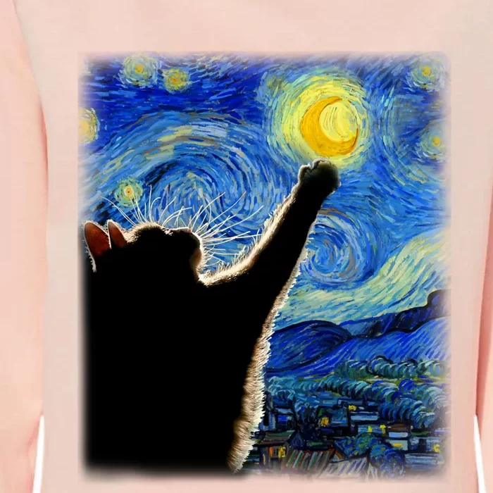 Starry Night Cat Van Gogh Cat Cat Lover Cat Mom Cat Dad Womens California Wash Sweatshirt