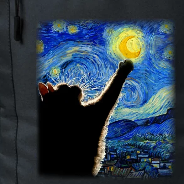 Starry Night Cat Van Gogh Cat Cat Lover Cat Mom Cat Dad Daily Commute Backpack