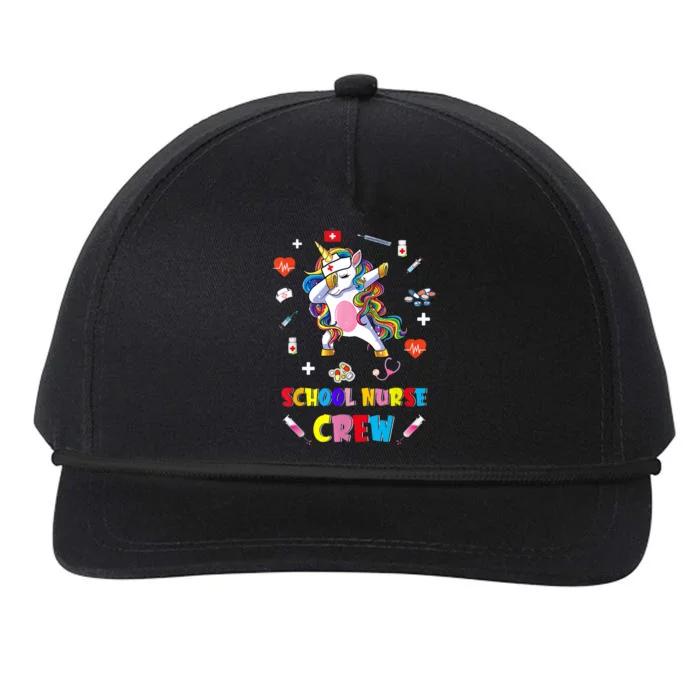 School Nurse Crew Cute Back To School Unicorn Gift Snapback Five-Panel Rope Hat