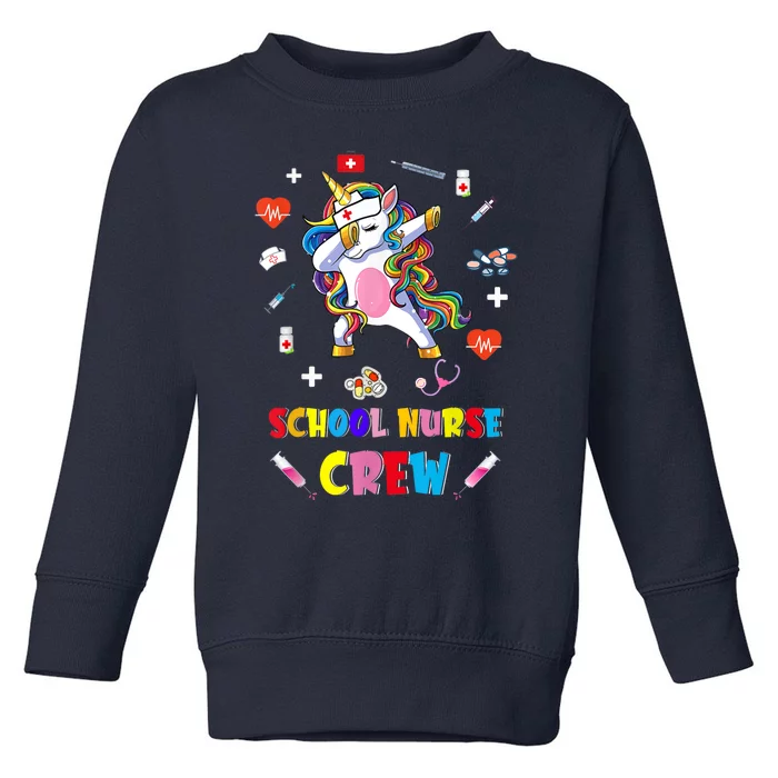 School Nurse Crew Cute Back To School Unicorn Gift Toddler Sweatshirt