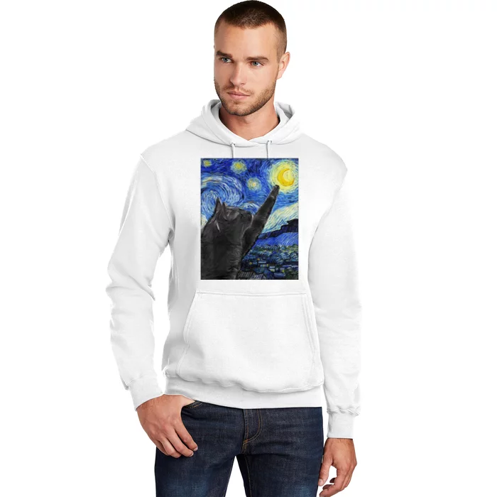 Starry Night Cat Artwork Hoodie