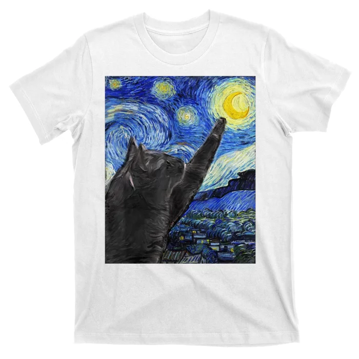 Starry Night Cat Artwork T-Shirt | TeeShirtPalace