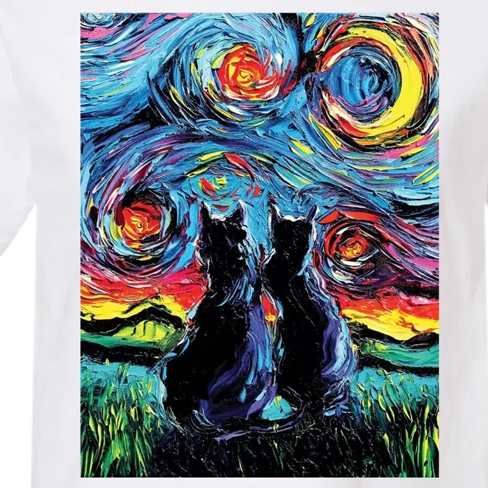 Scary Night Cat Van Gogh Art Garment-Dyed Heavyweight T-Shirt