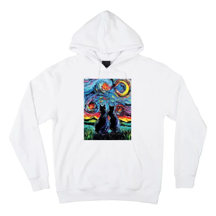 Scary Night Cat Van Gogh Art Hoodie