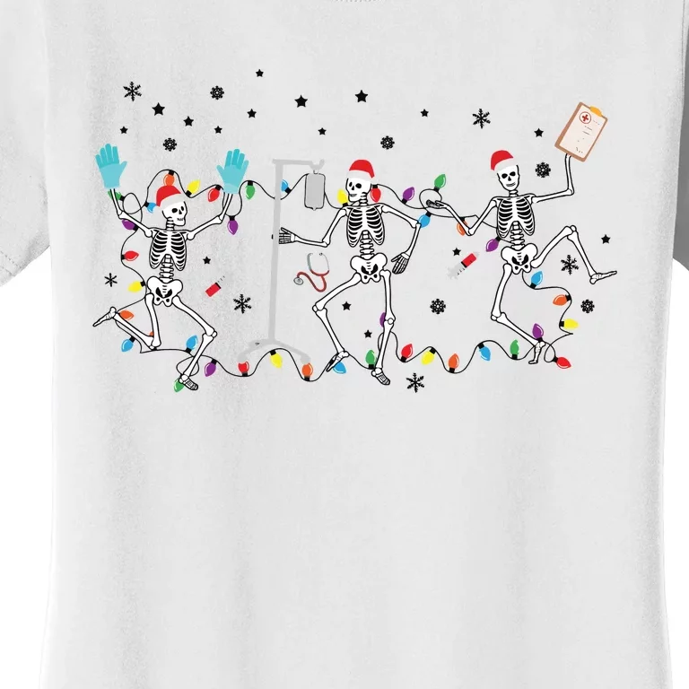 Skeleton Nurse Christmas Skeleton Dancing Women's T-Shirt