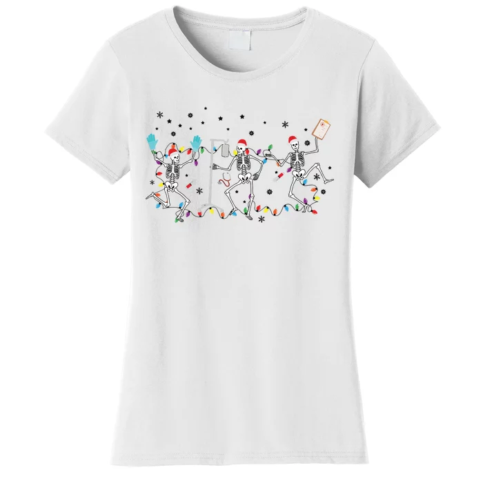 Skeleton Nurse Christmas Skeleton Dancing Women's T-Shirt