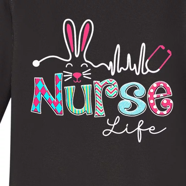 Stethoscope Nursing Cute Easter Bunny Easter Day Baby Long Sleeve Bodysuit