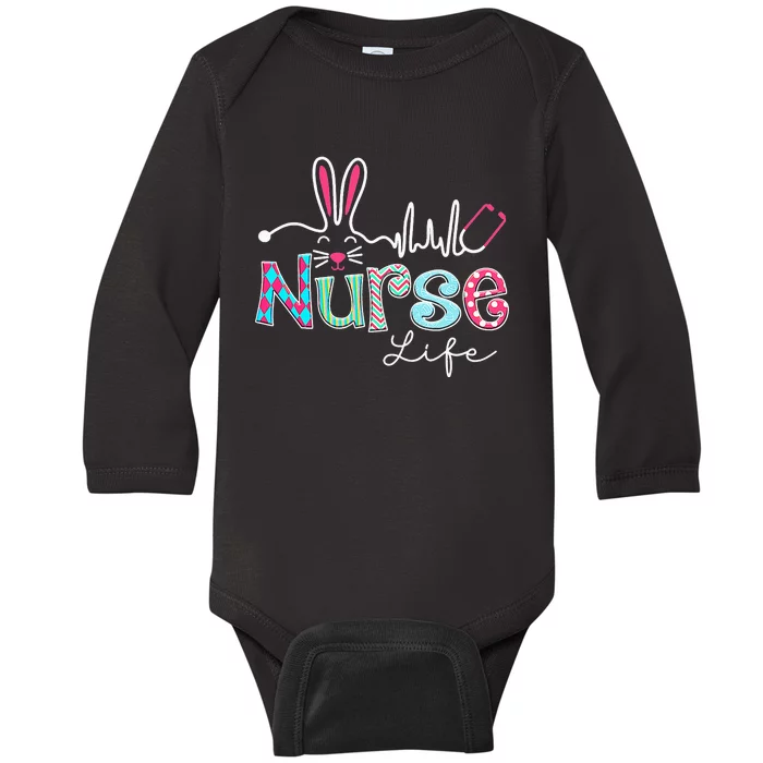 Stethoscope Nursing Cute Easter Bunny Easter Day Baby Long Sleeve Bodysuit