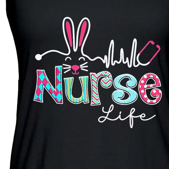 Stethoscope Nursing Cute Easter Bunny Easter Day Ladies Essential Flowy Tank