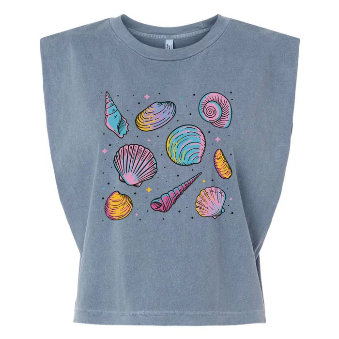 Seashells Nature Colorful Garment-Dyed Women's Muscle Tee