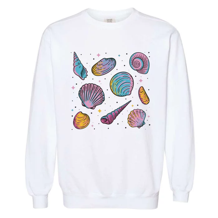 Seashells Nature Colorful Garment-Dyed Sweatshirt