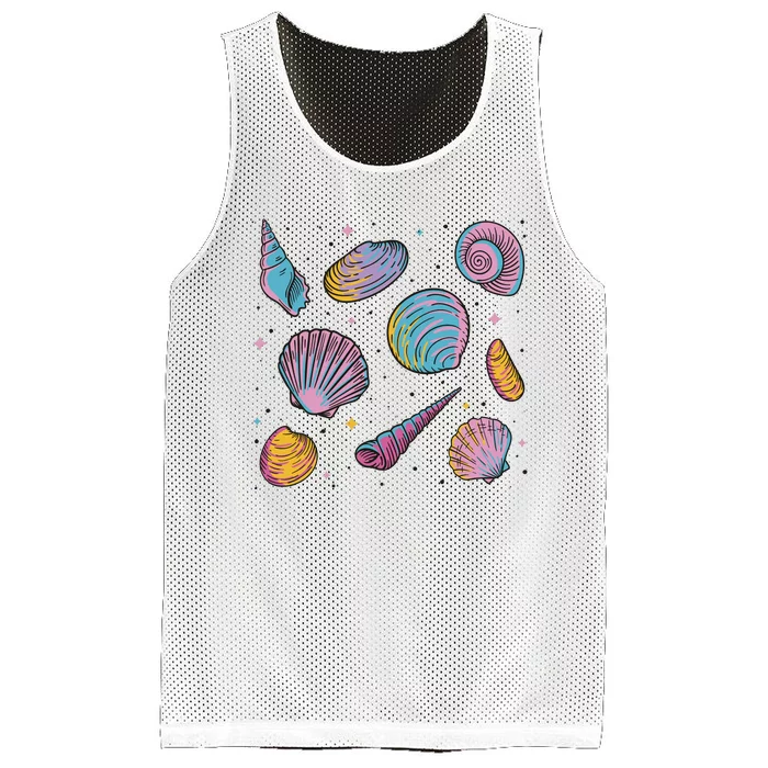 Seashells Nature Colorful Mesh Reversible Basketball Jersey Tank