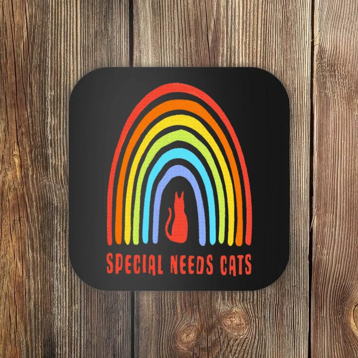 Special Needs Cats Rainbow Funny Coaster